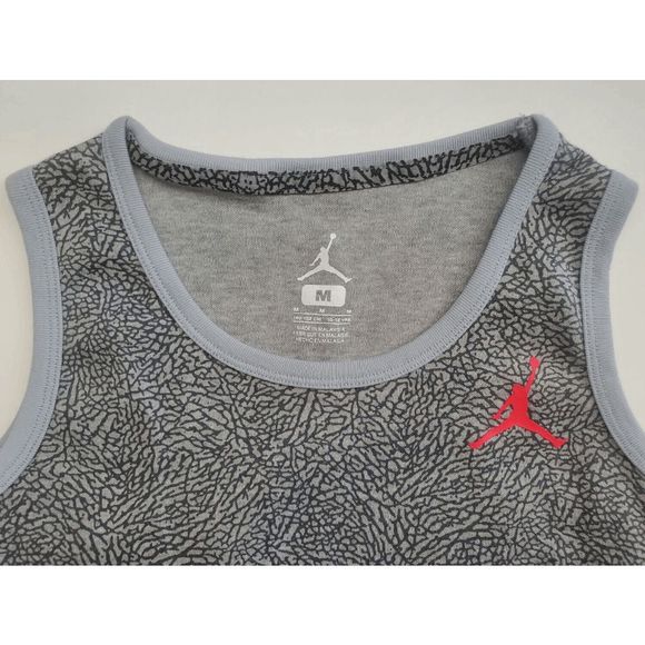 NEW Boys M NIKE AIR JORDAN Elephant Print Tank Top Shirt Jumpman Youth Gray 9518 - Picture 3 of 4